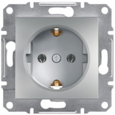 Розетка с заземлением Алюминий Asfora, EPH2900161
