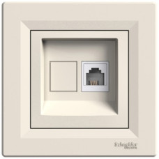 Розетка телефонная, RJ11, 4 контакта Кремовая, Asfora EPH4100123