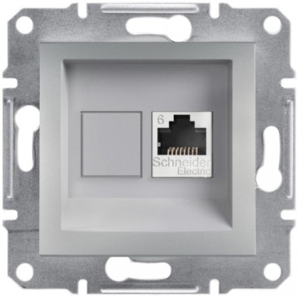 Розетка компьютерная, RJ45, кат.6, UTP Алюминий Asfora, EPH4700161