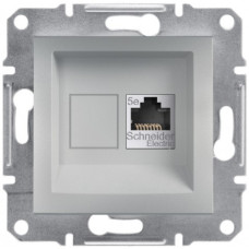 Розетка компьютерная,  RJ45, кат.5е, STP Алюминий Asfora, EPH5000161