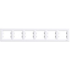 Рамка 6-постовая, горизонтальная Белая, Asfora EPH5800621
