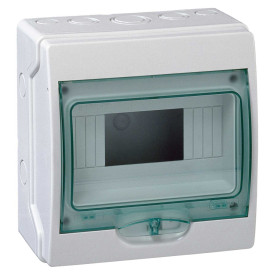 Щит накладний 1ряд/12мод. прозорі двері IP65 Kaedra 13979 